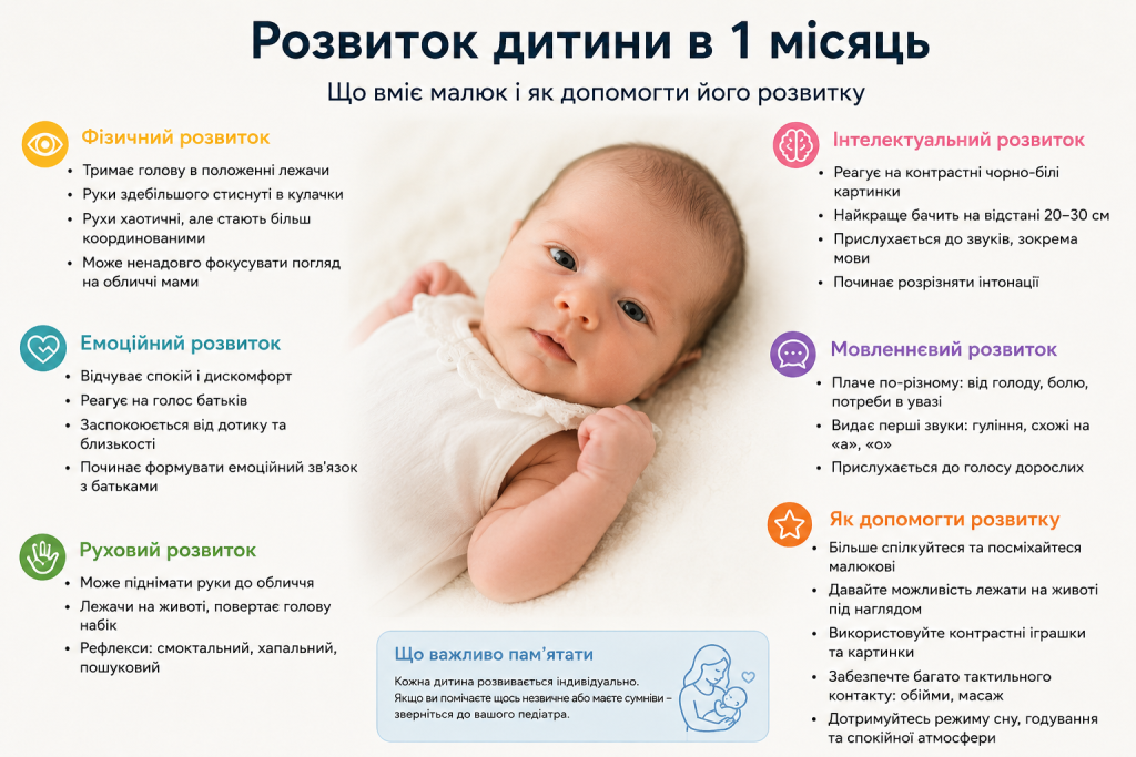 Немовля 1 місячна порада батькам