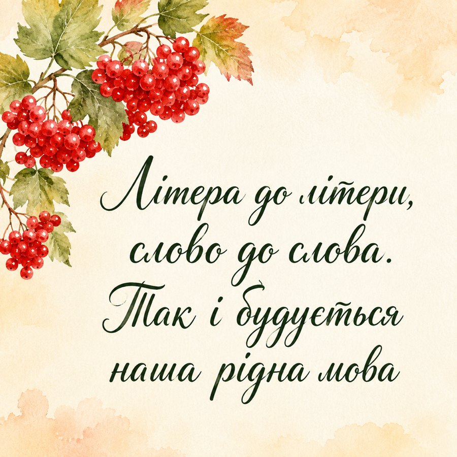 Літера до літери, слово до слова. Так і будується наша рідна мова