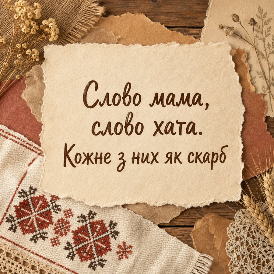 Слово мама, слово хата. Кожне з них як скарб